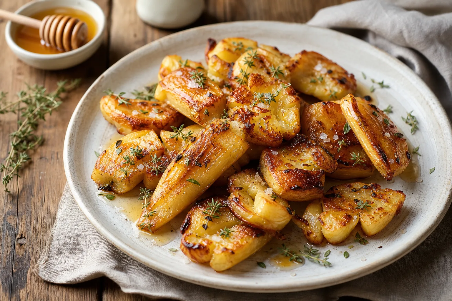 Golden Crispy Smashed Parsnips
