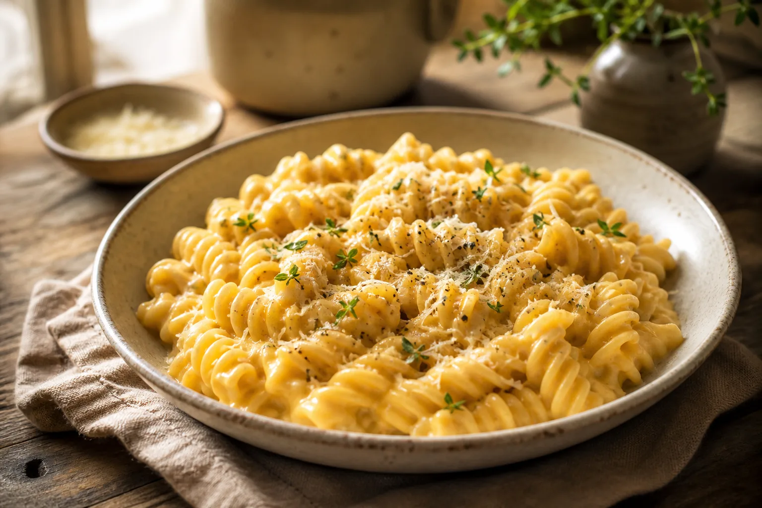 Creamy Cheesy Rotini Pasta