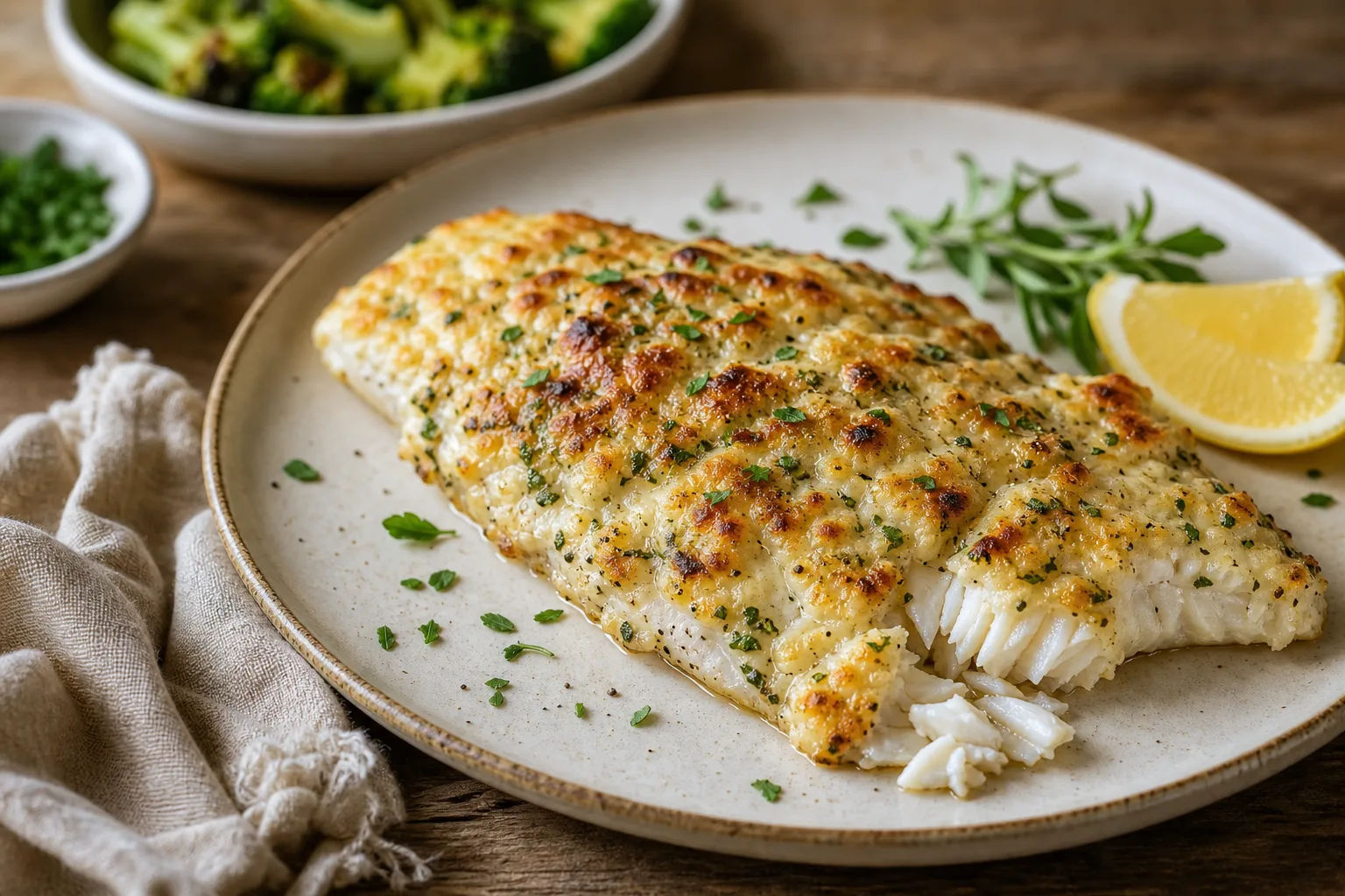 Succulent Baked Tilapia with Sour Cream Parmesan Crust